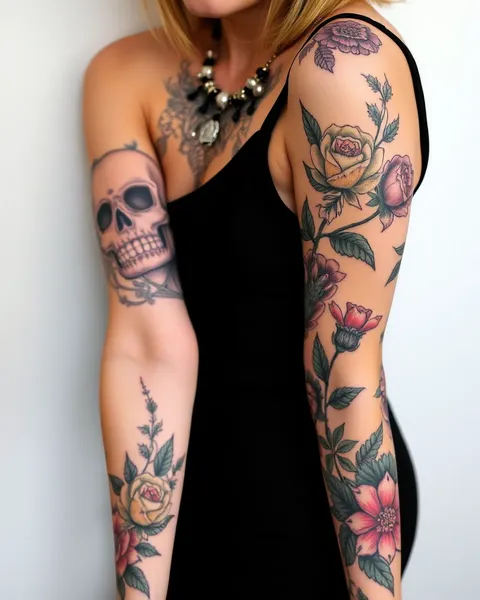 Tatuajes florales intrincados para adornos corporales