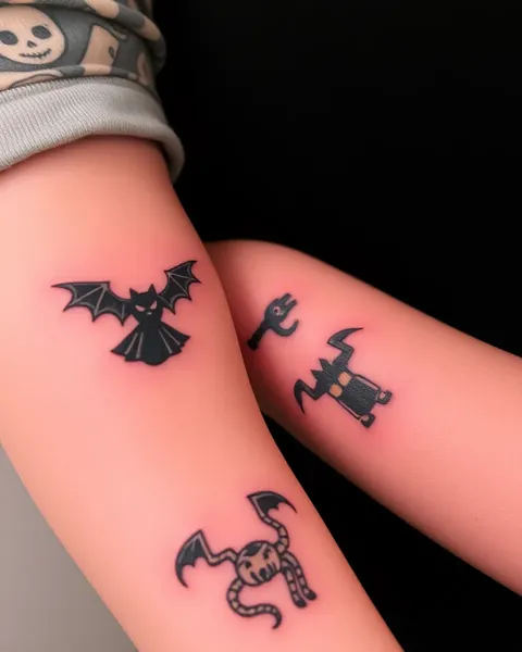 Tatuajes pequeños y intrincados de Halloween para el cuerpo