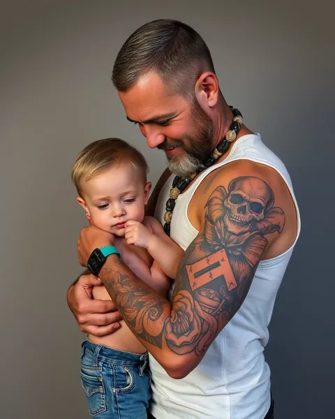 Tatuajes únicos para papás con hijo