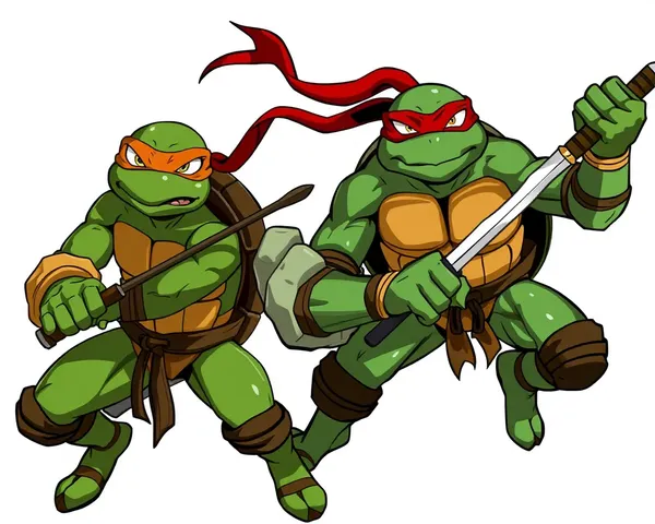 Tortugas Ninja PNG Personajes en Acción