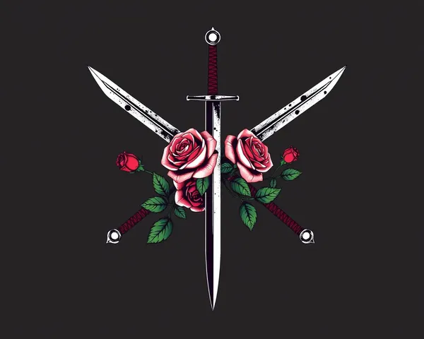 Título de imagen PNG de Rosas con Espadas