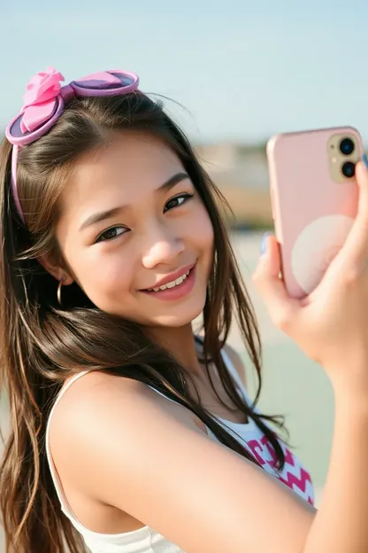 Una Chica Adolescente Toma una Autofoto