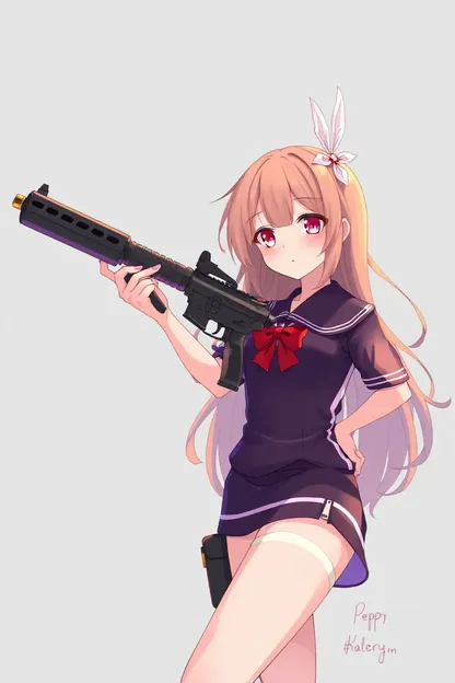 Una chica de anime con una pistola como ilustración de perfil