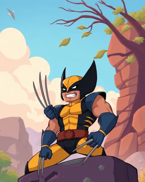 Una imagen de Wolverine de caricatura con fondo dinámico