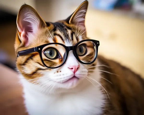 Una imagen de un gato con gafas