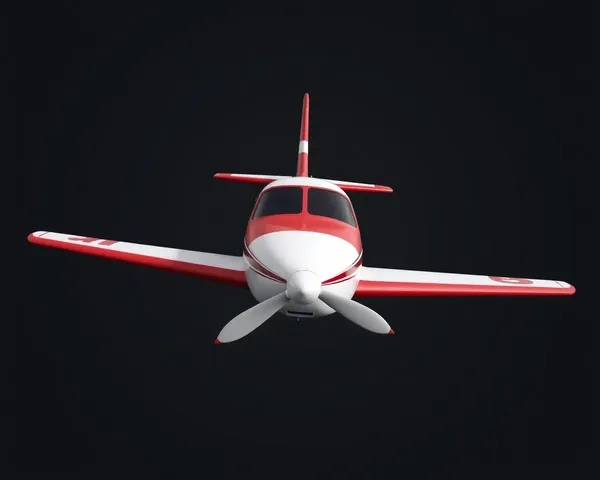 Vista frontal de avión 3D en formato PNG