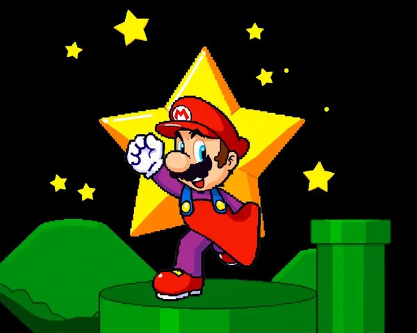 Visualizador de imagen de PNG de estrella 8 bits de Mario