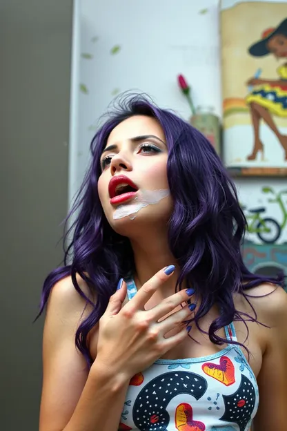 Vomiting Purple Hair Girl on Dick 69: Unpleasant Scene - La niña con cabello morado vomita en Dick 69: escena desagradable