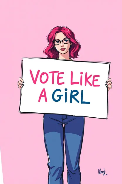 Vota como una niña slogan rosa