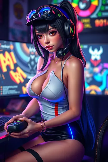 Wallpaper de Niña Gamer Atractiva para Tu Diversión en Línea