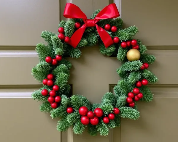 Wreath de Navidad PNG con hiedra y bayas