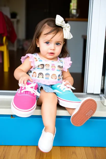 Zapatos de Vans para los pies pequeños de la princesa de la niña pequeña