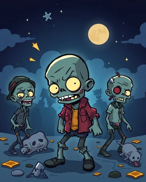 Zombis en imágenes de caricaturas: una visión whimsical y aterradora