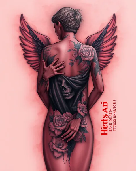 Ángel de la muerte: Diseño de tatuaje permanente