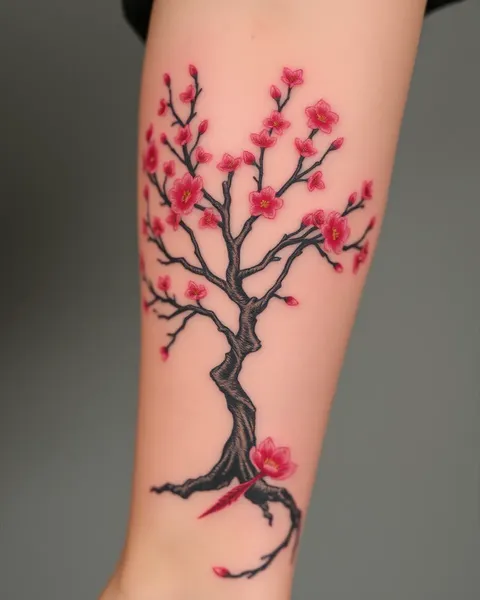 Árbol de cerezo tatuado: una combinación hermosa