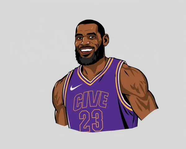 Ícono de personalidad deportiva icónico animado de Lebron en PNG