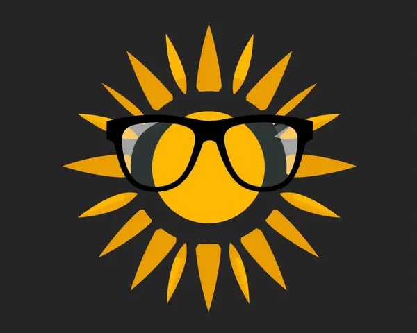 Ícono del Sol con Cara de Gafas Negras