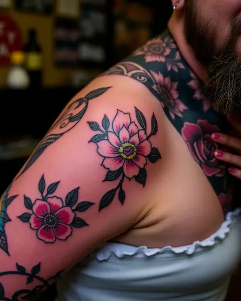 Adornir avec des tatouages colorés et confiance