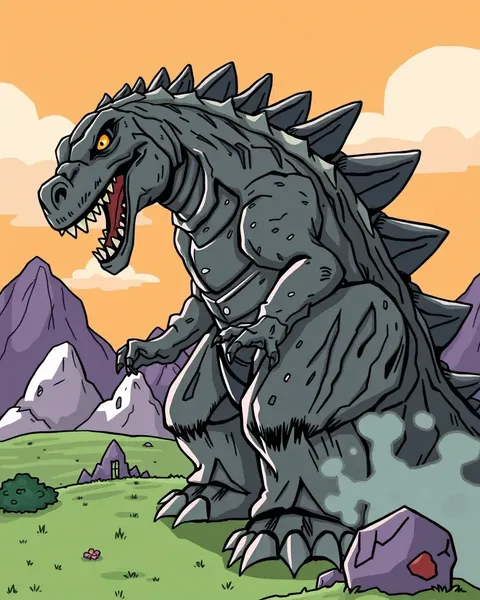 Affichage d'Image de Cartoon de Godzilla