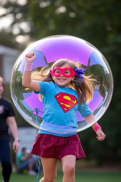 Affichage nu de la fille Bubble Girl, mon héros