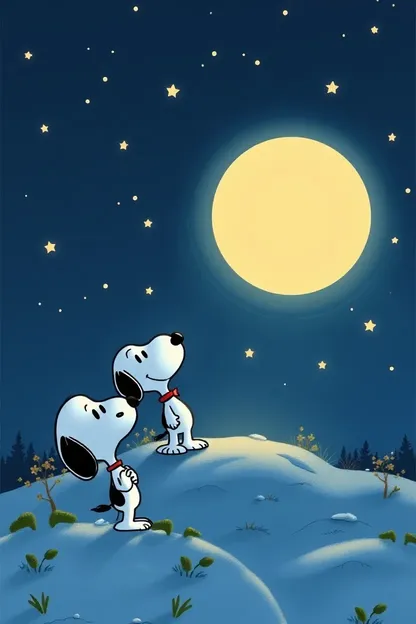 Affichages de photos de nuit de Snoopy