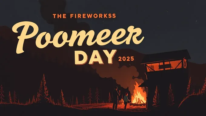 Affiche de feu d'artifice du Jour de pionnier 2025 : à couper le souffle