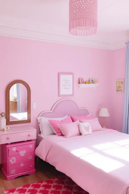 Aménagement de la chambre des filles avec du pêche et de la crème