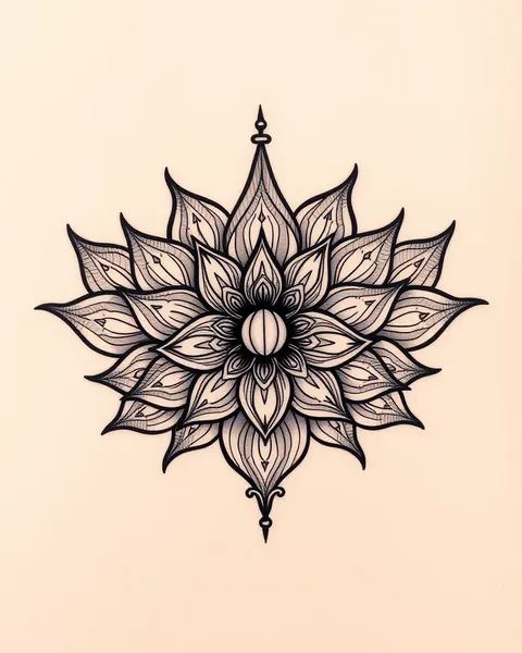 Appel esthétique du tatouage de fleur de lotus mandala