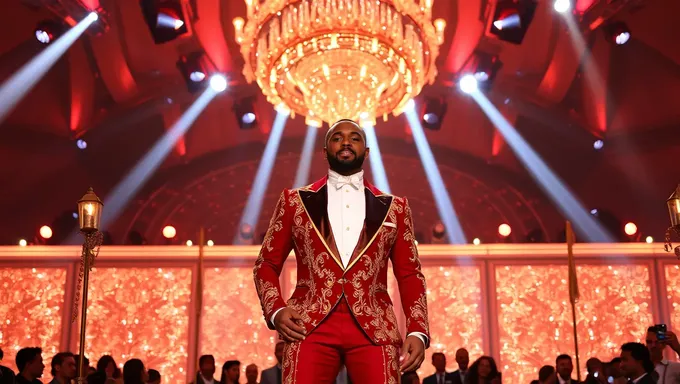 Arrivée en robe rouge pour le Met Gala 2025 d'Usher