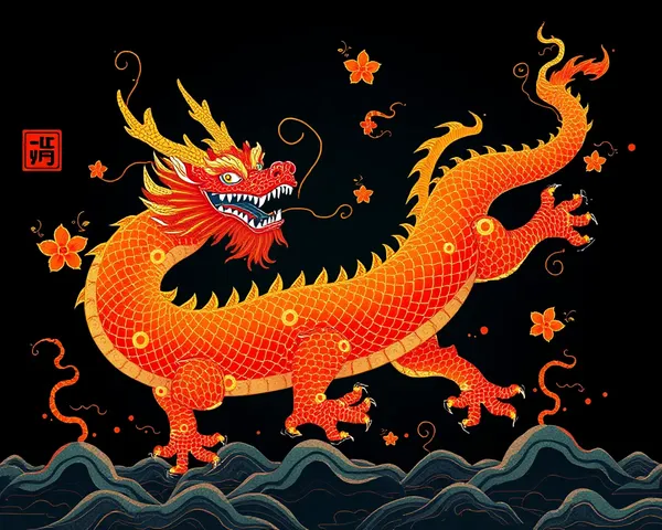 Art chinois de dragon PNG conception graphique