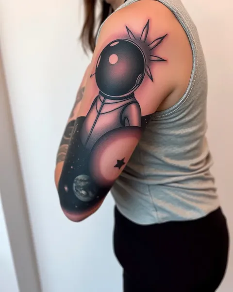 Art de Tatouage Unique de Manche pour les Amoureux de l'Espace