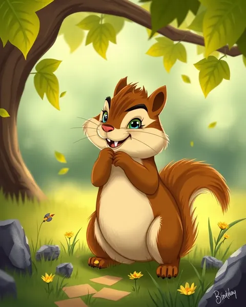 Art de cartoon de chipmunk : images