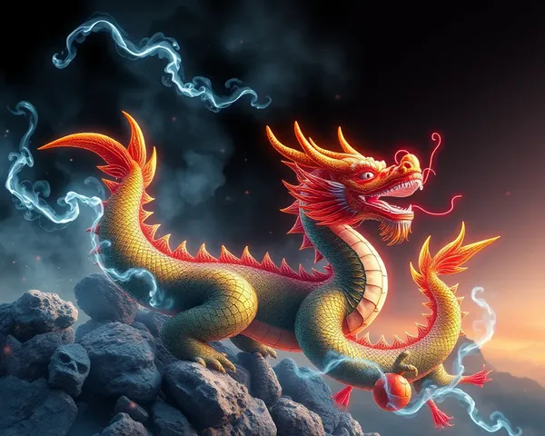 Art de dragon chinois en PNG gratuit disponible