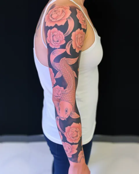 Art de peinture de tatouage Koi