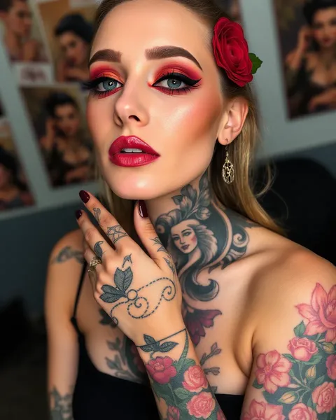 Art de tatouage avec maîtrise du maquillage