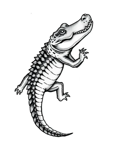 Art de tatouage d'alligator pour manche ou pièce arrière