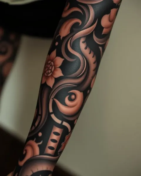 Art de tatouage de manche d'Oni pour le corps des hommes