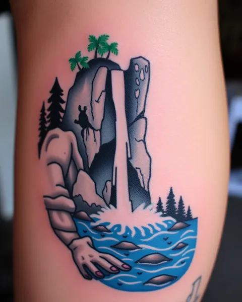 Art et illustrations de tatouage en cascade