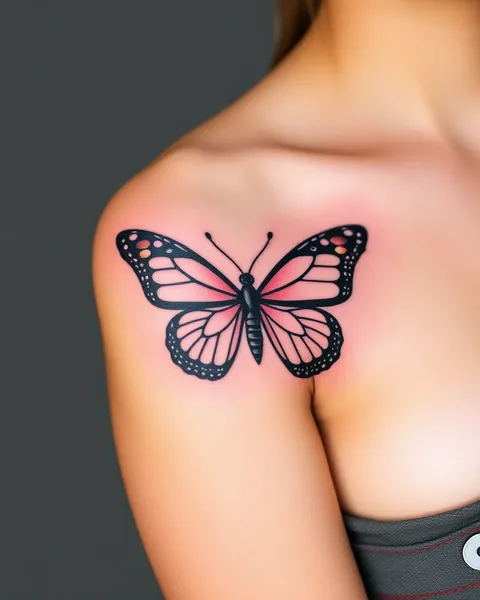 Artistes de Tatouage Traditionnels de Papillon Exposés