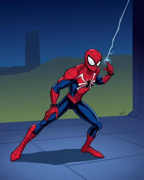 Artwork de dessin animé de Spiderman