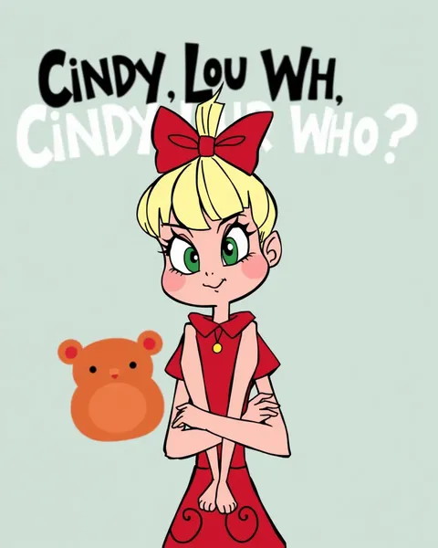 Artwork de peinture de cartoon de Cindy Lou Who de style fantasque