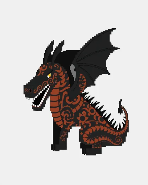 Artwork de tatouage de peau de dragon Minecraft unique