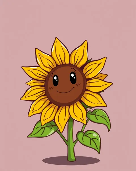 Autre image de cartoon d'un fleur de soleil encore