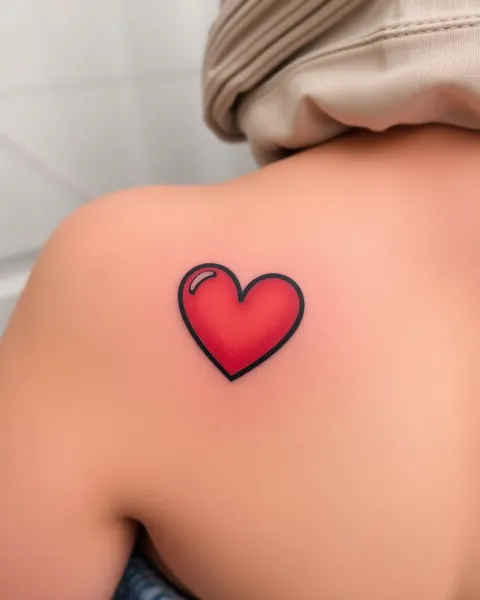 Beau cœur tatoué avec ligne artistique