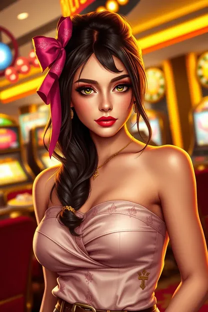 Belle fille du casino PNG art numérique