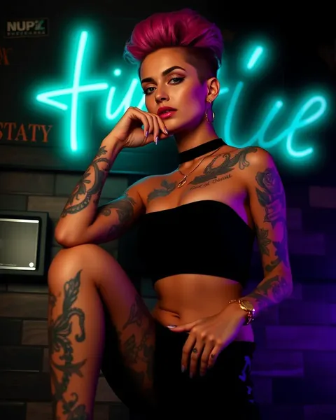 Belles femmes nues avec des tatouages : corps dénudés avec des tatouages