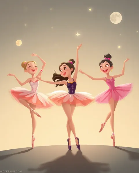 Belles pictures de ballerines de cartoon