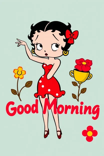 Bonjour, images de la classique Betty Boop