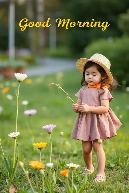 Bonne matinée, images de fille aimable pour salutations matinales