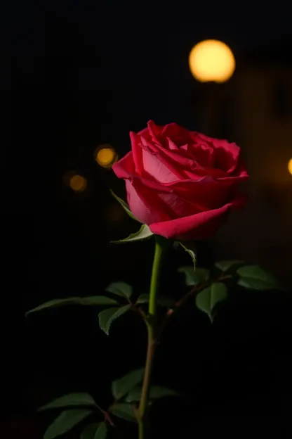 Bonne nuit, photo de rose en fleur avec sérénité